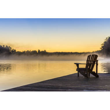 Rosecliff Heights Dog Relaxing In Adirondack Chair On Wooden Dock